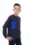 Füme Boys' Relax Fit Crew Neck Piece Printed Sweatshirt - Pocket Detail & 2 Threads - 2