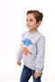 Gray Boy's Relax Fit Crew Neck Printed Sweatshirt - 2Yarn - 3