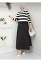 Women's Scuba Skirt Knitwear Buttoned Cardigan Hijab Suit Bhrs02 - 4