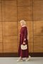 Women's Arma Detail Dress Burgundy - 3