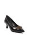 Black Patent Leather Thin Short Heeled Women's Evening Dress Shoes 695029 Z - 2