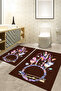 Digital Printed Washable and Non-Slip Based Colorful Bird Feather Model Bath Mat Toilet Set - 6