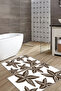 Digital Printed Washable and Non-Slip Based Starfish Bath Mat Toilet Set - 4