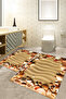 Digital Printed Washable and Non-Slip Based Colorful Stone Patterned Bath Mat Toilet Set - 6