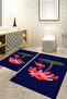 Digital Printed Washable and Non-Slip Based Palm Model Bath Mat Toilet Set - 6