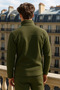 Men's Zippered Basic Khaki Loose Fleece - 4