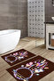 Digital Printed Washable and Non-Slip Based Colorful Bird Feather Model Bath Mat Toilet Set - 4