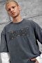Men's Sweatshirt Metalhead Piece Sleeves Smoked Oversize Printed Crew Neck 3 Yarns Without Ruffles - 4