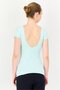 Women Sportswear Fit Short Sleeve Yoga Top, Turquoise - 3