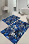 Digital Printed Washable and Non-Slip Based Palm Leaf Patterned Bath Mat Toilet Set - 3