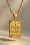 The Dog Worshipper Tarot Necklace |   Gold Color Stainless Steel Necklace