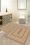 Digital Printed Washable and Non-Slip Based Framed Bathroom Written Toilet Mat Toilet Set - 6