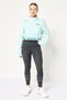 Women Sportswear Fit Long Sleeves Outdoor Sweatshirt, Mint Green - 2