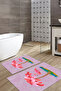 Digital Printed Palm Tree Patterned Bath Mat Toilet Set with Washable and Non-Slip Base - 4