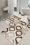 Digital Printed Washable and Non-Slip Base Mug Model Patterned Bath Mat Toilet Set - 3