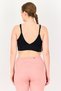 Women Padded Brand Logo Yoga Sport Bra, Black - 3