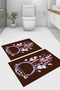 Digital Printed Washable and Non-Slip Based Colorful Bird Feather Model Bath Mat Toilet Set - 2