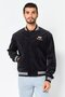 Men Loose Fit Long Sleeve Outdoor Bomber Jacket, Black
