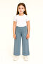 290-10-25 Girl's Blue Wide-Leg Comfortable Fit Pants – Soft Texture 8/16 Years Old