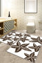Digital Printed Washable and Non-Slip Based Starfish Bath Mat Toilet Set - 6