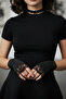 Gothic Chic Accessory Set - Neck Collar and Lace Detailed Fingerless Gloves Gift Item