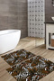 Digital Printed Washable and Non-Slip Based Palm Leaf Patterned Bath Mat Toilet Set - 4