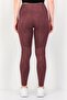 Women Tight Fit Running Full Length Leggings, Maroon - 4