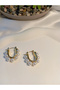 Stylish Steel Earrings with Pearl Detail