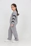 Girl's 3 Thread Ş Fleece-Lined Basic Sweatshirt with Ribbon Detail - Loose Fit Palazzo Tracksuit Set - 4