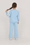 Girl's 3 Thread Ş Fleece-Lined Basic Sweatshirt with Ribbon Detail - Loose Fit Palazzo Tracksuit Set - 5