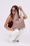 Stella Reversible Suede and Faux Leather Magnetized Mink Women Shoulder Bag - 8
