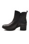 Black Genuine Leather Zippered Fleece Women's Heeled Boots 92163-1 Z - 4