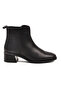 Black Genuine Leather Fleece Lined Zippered Non-Slip Women's Boots 9786-1 Z