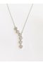 Steel Necklace Silver Color Heart with Stones Decorated Long Y Necklace - 3