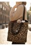 Leopard Patterned Canvas Fabric Tote Bag.. - 5
