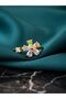 Floral Dream – Gold Pink Glass Stone Adjustable Women's Ring - 2