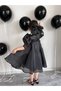 Black Full Flared Flight Flight Karolin Evening Dress Girl's Dress - 6