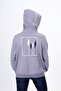 Dark Gray Boys' Relaxed Fit Hooded Pocket Lightweight Drop Shoulder Printed Sweatshirt - 2 Thread - 5