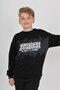 سويت شيرت أسود للأولاد من نوع Relax Fit Crew Neck مطبوع - 2 Thread - 4