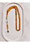 Yellow Cut Polished Powder Amber Prayer Beads - 3