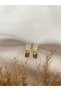 Stone Detailed Hoop Xuping Steel Earrings