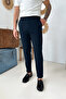 Men's Regular-Fit Premium Quality Old Money Fabric Trousers Navy Blue - 2