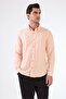 Men's Slim Fit Long Sleeve Salmon Shirt