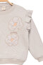 Girl's Sweatshirt Fleece-Lined Fabric Gray Long Sleeve Floral Pattern Children's Sweat - 3
