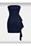 Britney - Strapless Draped Mini Dress with Shawl Detail - 2