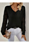 Women's Long Sleeve V-Neck Knit Sweater with Hole-In-The-Wall Diamond Pattern Detail