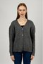 Women's V-Neck Knitted Sweater Front Buttoned Short Cardigan Smoked