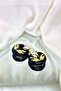 Black Enameled Steel Earrings - 2