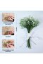 Gumolutin 12 Pcs Long Stem Artificial Baby Breath Flowers (White) - 2