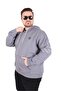 Large Size Hooded Zippered Sweat Double Face Ossi 25705 Fume